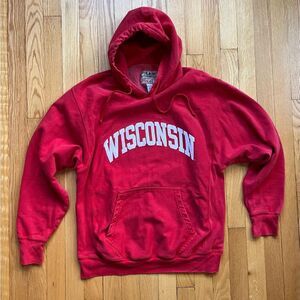Vintage Y2K Wisconsin Badgers Steve & Barry’s Men’s Hoodie Sweatshirt Small Red